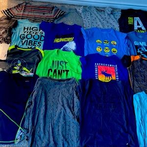 Selling shirts and shorts that are in good condition. The sizes range from